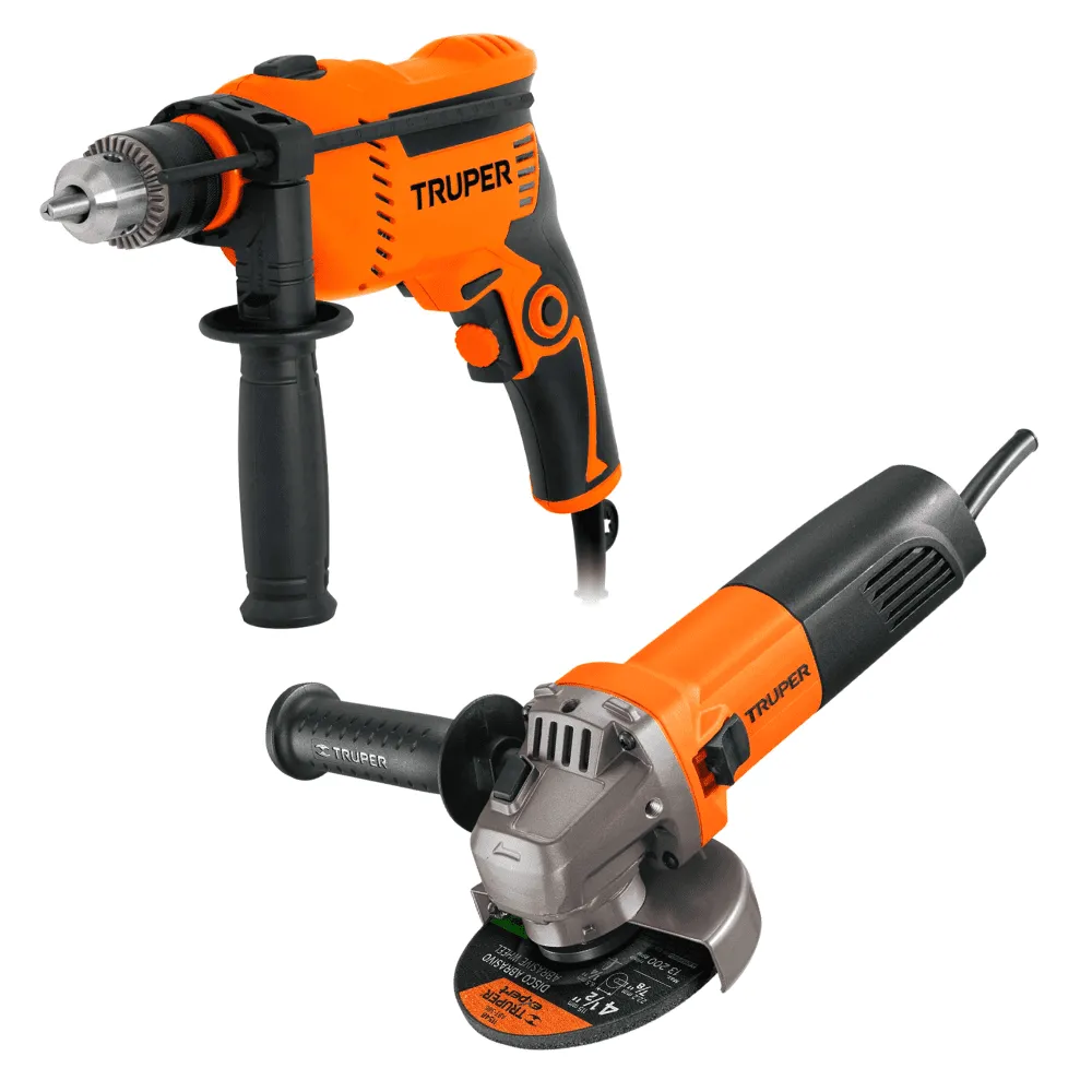 Combo Truper Profesional Taladro 1/2″ + Pulidora 4-1/2″